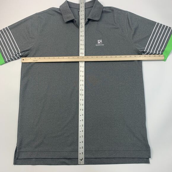 FootJoy Golf Shirt Mens 2XL XXL Athletic Fit Graphite High Low Hem Performance - Picture 5 of 10